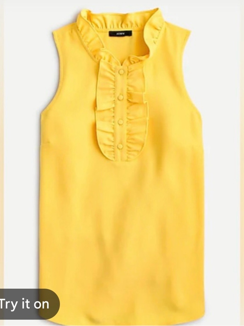 J.Crew Ruffle crepe Sleeveless Blouse in Bright Yellow Sz M